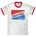 Topps Bazooka Bubble Gum Ringer T-Shirt- Red and White